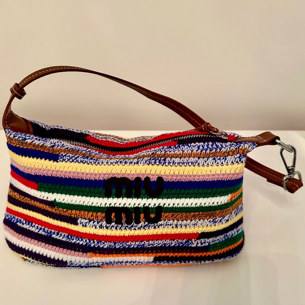 Miu Miu Crochet Rainbow Pouch